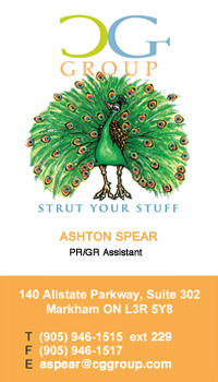 Ashton Spear,
				P  905 946 1515 ext 229, aspear@cggroup.com